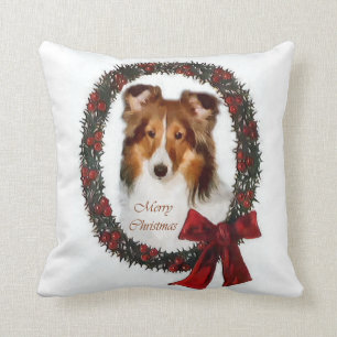 Shetland Sheepdog Sheltie Kerstmis Kussen