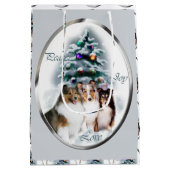 Shetland Sheepdog Sheltie Kerstmis Medium Cadeauzakje (Achterkant)