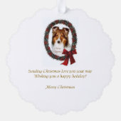 Shetland Sheepdog Sheltie Kerstmis Ornament Kaart (Achterkant)