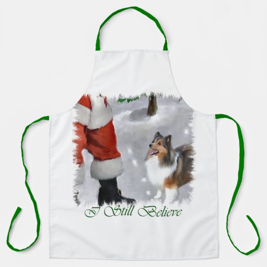 Shetland Sheepdog Sheltie Kerstmis Schort (Voorkant)