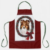 Shetland Sheepdog Sheltie Kerstmis Schort (Voorkant)