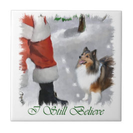 Shetland Sheepdog Sheltie Kerstmis Tegeltje