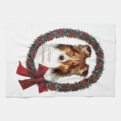 Shetland Sheepdog Sheltie Kerstmis Theedoek (Horizontaal)