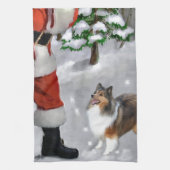 Shetland Sheepdog Sheltie Kerstmis Theedoek (Verticaal)