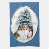 Shetland Sheepdog Sheltie Kerstmis Theedoek (Verticaal)
