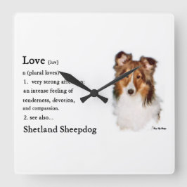 Shetland Sheepdog Sheltie Lovers Gifts Vierkante Klok