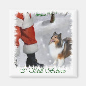 Shetland Sheepdog Sheltie met kerstcadeaus Magneet (Voorkant)