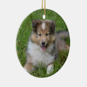 Shetland Sheepdog - Sheltie Puppy Dog Keramisch Ornament (Rechts)