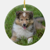 Shetland Sheepdog - Sheltie Puppy Dog Keramisch Ornament (Achterkant)