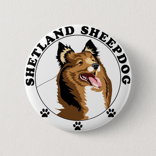 Shetland Sheepdog - Sheltie Ronde Button 5,7 Cm (Voorkant)