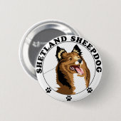Shetland Sheepdog - Sheltie Ronde Button 5,7 Cm (Voorkant /achterkant)
