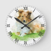 Shetland Sheepdog / Sheltie Ronde Klok (Voorkant)