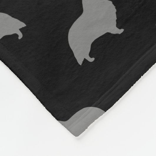 Shetland Sheepdog Sheltie Silhouettes Pattern Fleece Deken (Hoek)