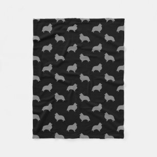 Shetland Sheepdog Sheltie Silhouettes Pattern Fleece Deken