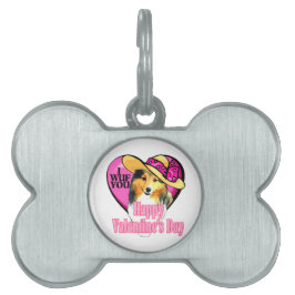 Shetland Sheepdog Sheltie Valentijnsdag Huisdieren Naamplaatje