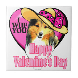 Shetland Sheepdog Sheltie Valentijnsdag Tegeltje