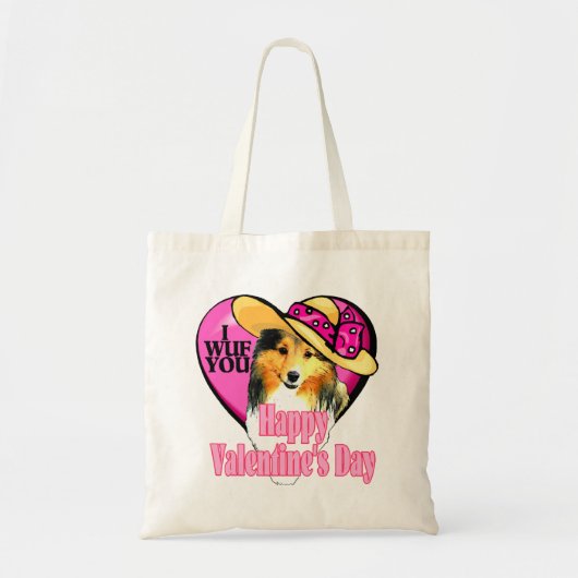 Shetland Sheepdog Sheltie Valentijnsdag Tote Bag (Voorkant)