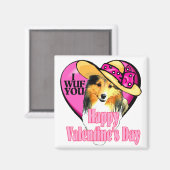 Shetland Sheepdog Sheltie Valentijnse Magneet (Voorkant / Achterkant)