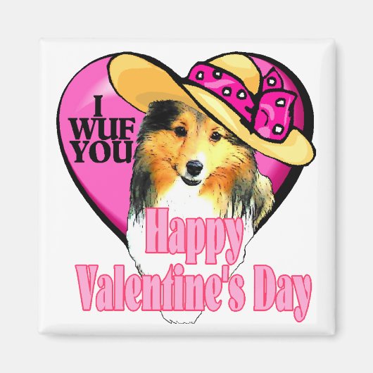 Shetland Sheepdog Sheltie Valentijnse Magneet (Voorkant)