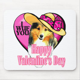 Shetland Sheepdog Sheltie Valentijnse Muismat