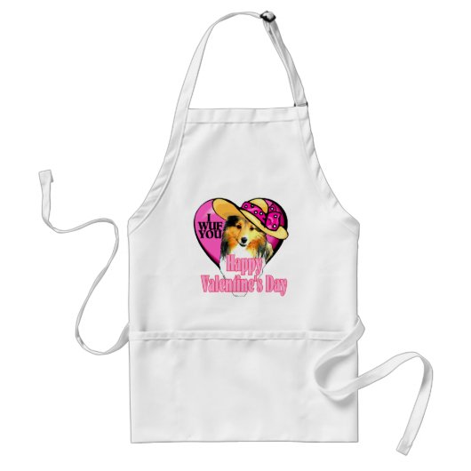 Shetland Sheepdog Sheltie Valentijnse Standaard Schort (Voorkant)