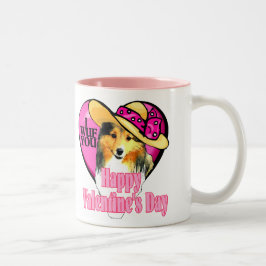 Shetland Sheepdog Sheltie Valentijnse Tweekleurige Koffiemok