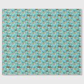 Shetland Sheepdog Shelties Aqua Wrapping Paper Cadeaupapier (Vlak)