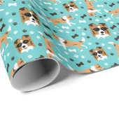 Shetland Sheepdog Shelties Aqua Wrapping Paper Cadeaupapier (Rol Hoek)