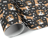 Shetland Sheepdog Shelties Black Wrapping Paper Cadeaupapier (Rol Hoek)