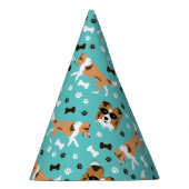 Shetland Sheepdog Shelties Pawprint Pattern Party Feesthoedjes (Rechts)