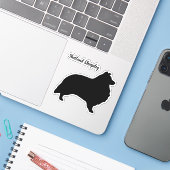 Shetland Sheepdog Silhouet Dog Vinyl Sticker (Laptop met iPhone)