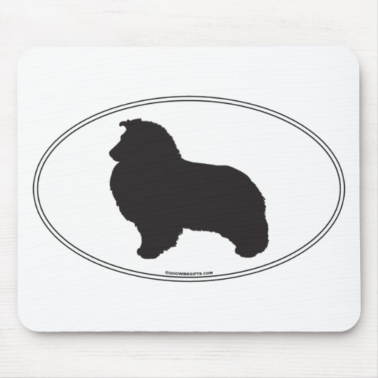 Shetland Sheepdog Silhouette Muismat (Voorkant)