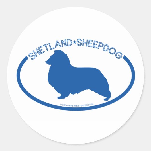 Shetland Sheepdog Silhouette Sticker (Voorkant)