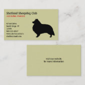 Shetland Sheepdog Silhouette Visitekaartje (Voorkant / Achterkant)