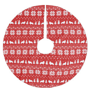 Shetland Sheepdog Silhouetten Kerstpatroon Kerstboom Rok