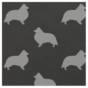 Shetland Sheepdog Silhouettes Patroon voor besch Stof