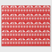 Shetland Sheepdog Silhouettes Shelties Kerstmis Cadeaupapier (Vlak)