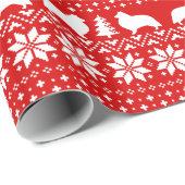 Shetland Sheepdog Silhouettes Shelties Kerstmis Cadeaupapier (Rol Hoek)