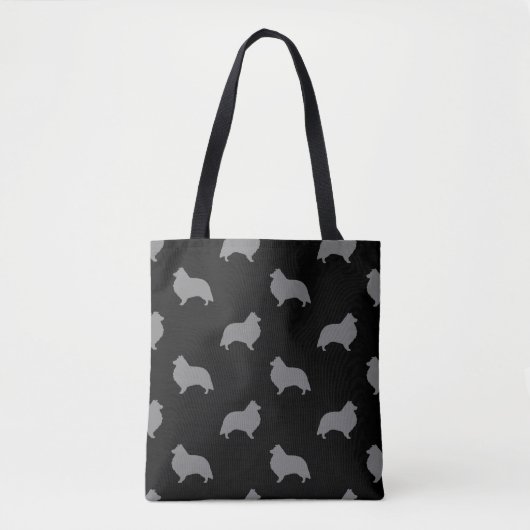 Shetland Sheepdog Silhouettes Shelties Pattered Tote Bag (Voorkant)