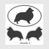 Shetland Sheepdog Silhouettes Vinyl Sticker Set (Vel)