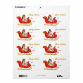 Shetland Sheepdog Sleigh Gift Label (Full Sheet)