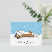Shetland Sheepdog Snow Dog - Sheltie Vakantie Feestdagenkaart (Staand voorkant)