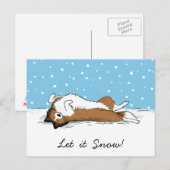 Shetland Sheepdog Snow Dog - Sheltie Vakantie Feestdagenkaart (Voorkant / Achterkant)