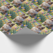 Shetland Sheepdog Spring Bloemen Schilderen Cadeaupapier (Hoek)