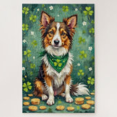 Shetland Sheepdog St Patrick’s Day Lucky Dog Legpuzzel (Verticaal)