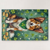 Shetland Sheepdog St. Patrick's Day Geluksdier Legpuzzel (Horizontaal)