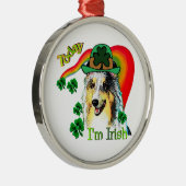 Shetland Sheepdog St Patricks Metalen Ornament (Rechts)