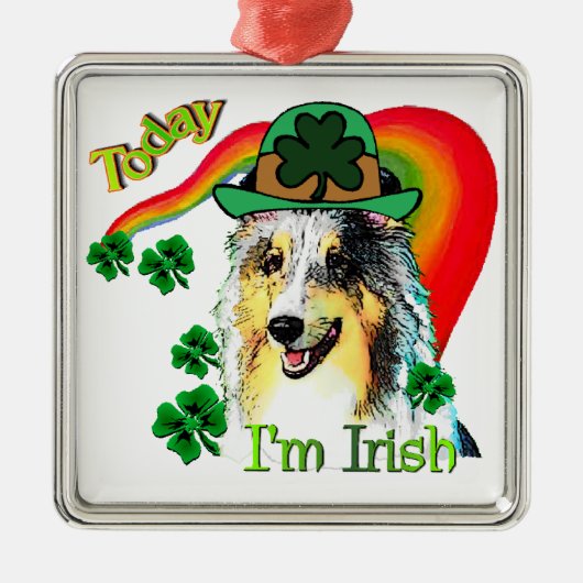 Shetland Sheepdog St Patricks Metalen Ornament (Voorkant)