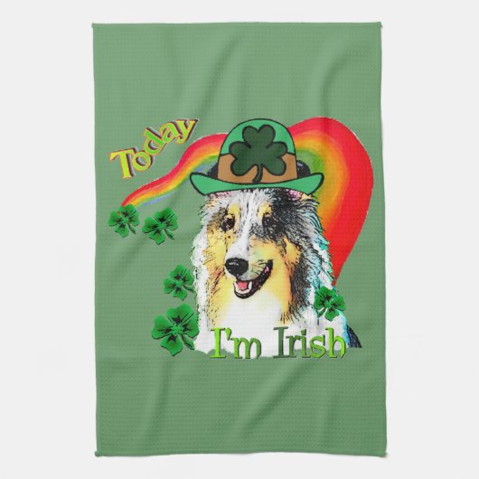 Shetland Sheepdog St Patricks Theedoek (Verticaal)