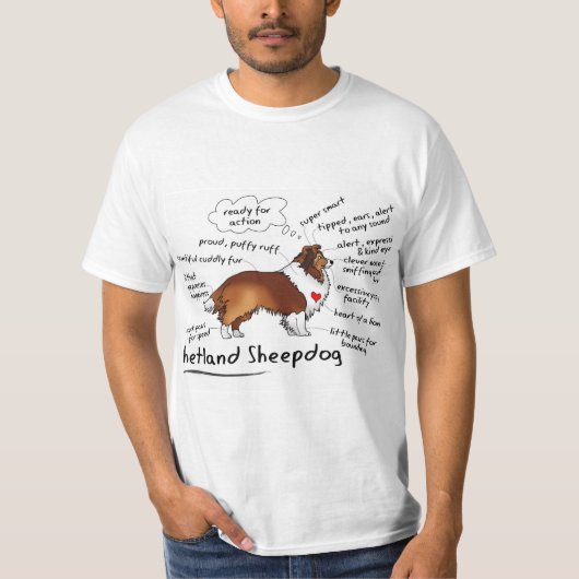 Shetland Sheepdog T-shirt (Voorkant)